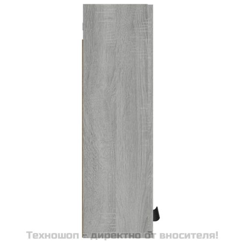 Шкаф за баня за стенен монтаж, сив сонома, 32x20x67 см