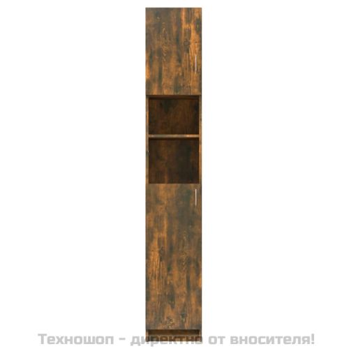 Шкаф за баня, опушен дъб, 32x25,5x190 см, инженерно дърво