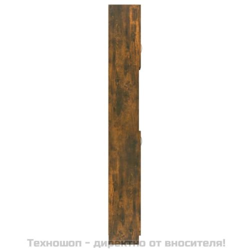 Шкаф за баня, опушен дъб, 32x25,5x190 см, инженерно дърво