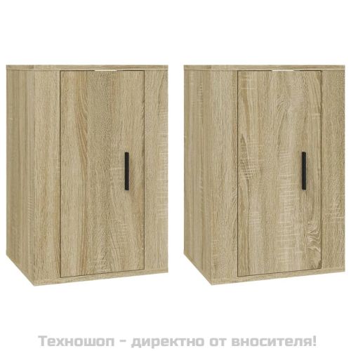 ТВ шкафове със стенен монтаж, 2 бр, сонома дъб, 40x34,5x60 см