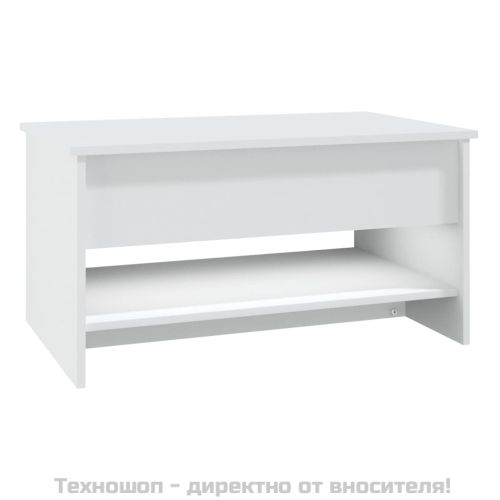 Маса за кафе, бяла, 80x50x40 см, инженерно дърво