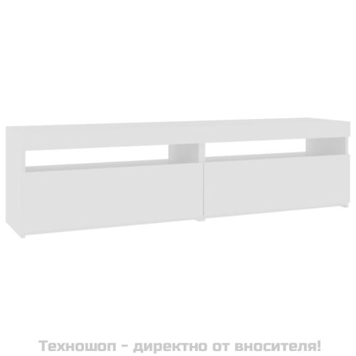 ТВ шкафове, 2 бр, с LED осветление, бели, 75x35x40 см