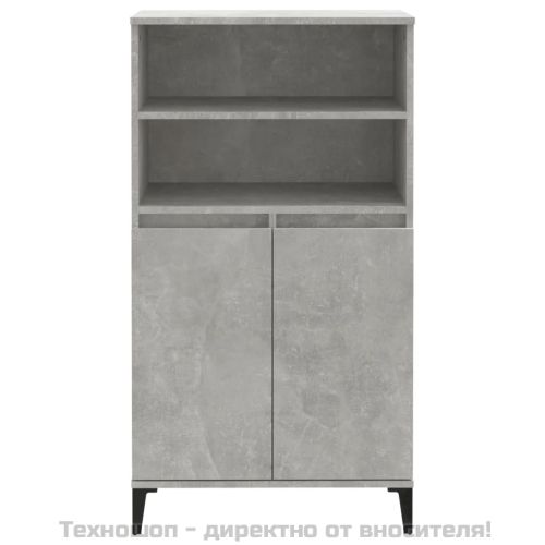Висок шкаф, бетонно сив, 60x36x110 см, инженерно дърво