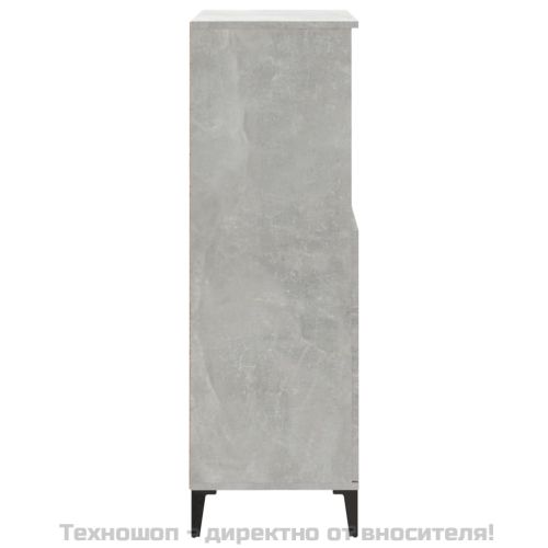 Висок шкаф, бетонно сив, 60x36x110 см, инженерно дърво