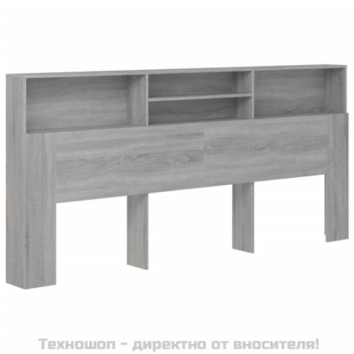 Табла за легло тип шкаф, сив сонома, 220x19x103,5 см