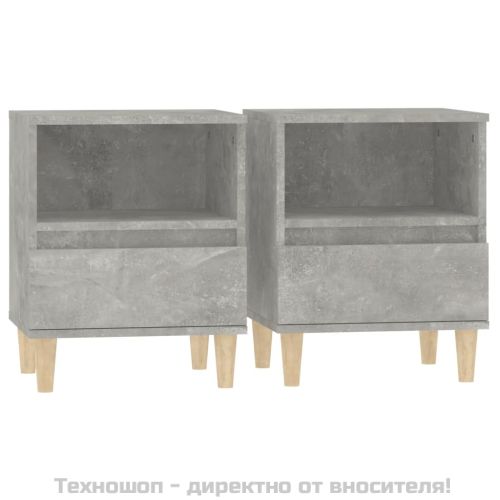 Нощни шкафчета, 2 бр, бетонно сиво, 40x35x50 см