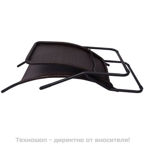 Сгъваем шезлонг полиратан кафяв