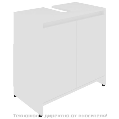 Шкаф за баня, бял, 60x33x61 см, инженерно дърво