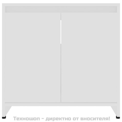 Шкаф за баня, бял, 60x33x61 см, инженерно дърво