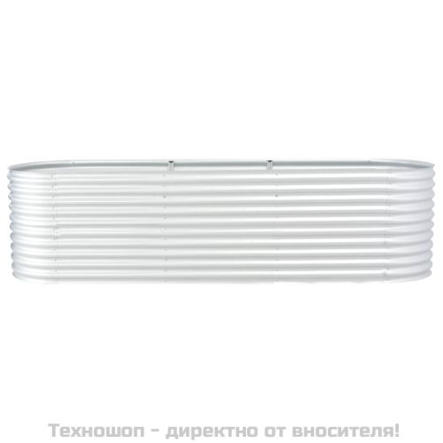 Градинска висока леха 320x80x81 см поцинкована стомана сребро