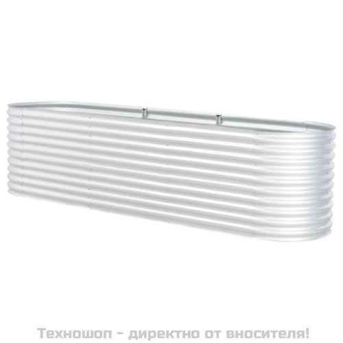 Градинска висока леха 320x80x81 см поцинкована стомана сребро