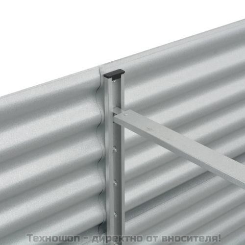 Градинска висока леха 320x80x81 см поцинкована стомана сребро