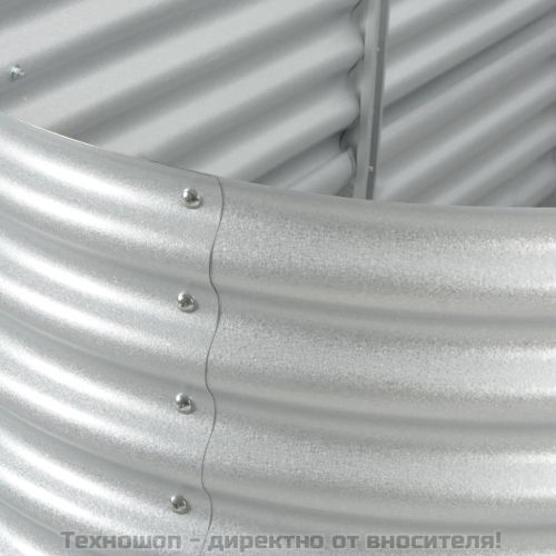 Градинска висока леха 320x80x81 см поцинкована стомана сребро