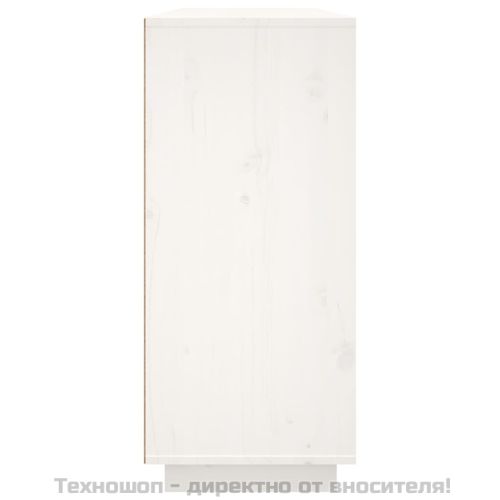 Сайдборд, бял, 120x35x80 см, бор масив