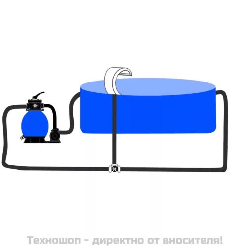 Фонтан за басейн с LED, неръждаема стомана, 30x60x45 см