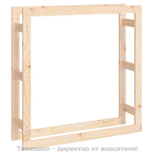 Поставка за дърва за огрев 100x25x100 см масивно дърво бор