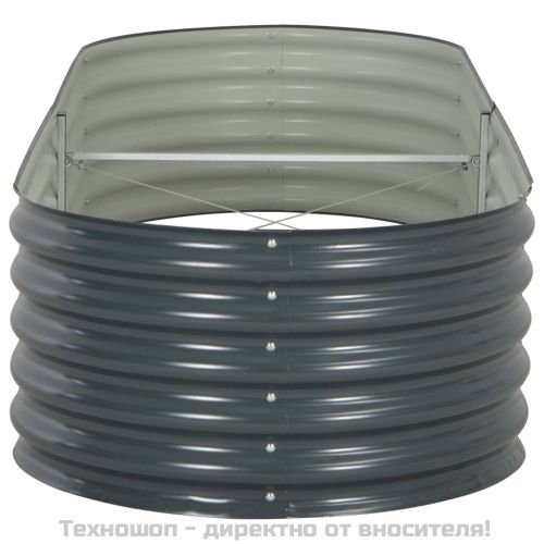 Градинска висока леха 240x80x44 см поцинкована стомана сива