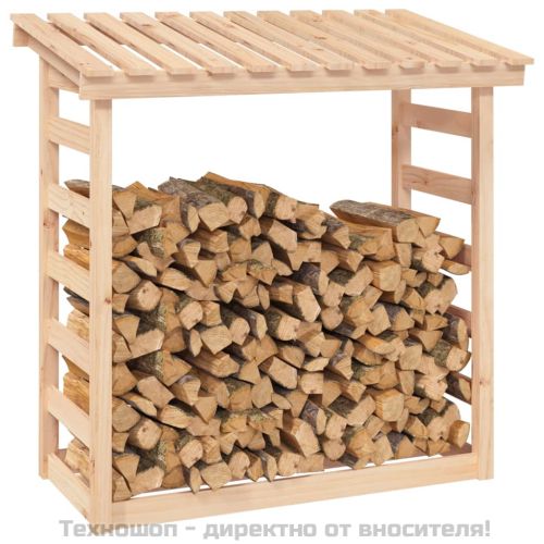 Поставка за дърва за огрев 108x64,5x110 см масивно дърво бор