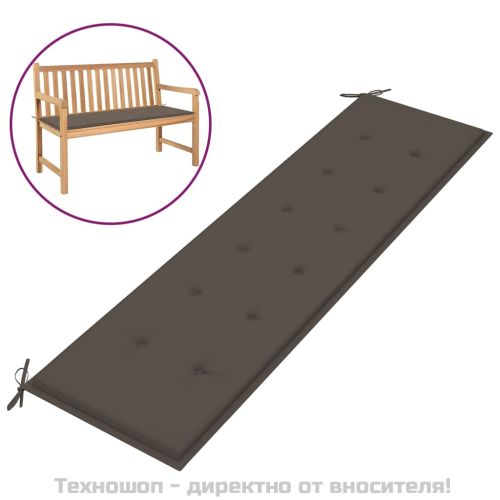 Възглавница за градинска пейка таупе 180x50x4 см оксфорд плат