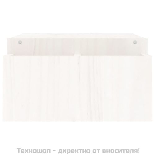 Поставка за монитор, бяла, 100x27,5x15 см, бор масив