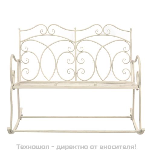 Градинска пейка, 104 см, желязо, антично бяло