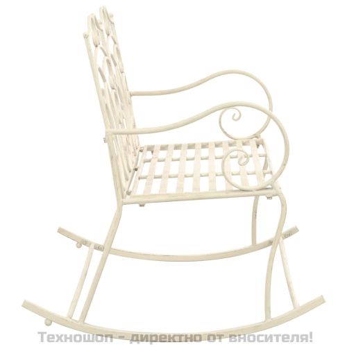 Градинска пейка, 104 см, желязо, антично бяло