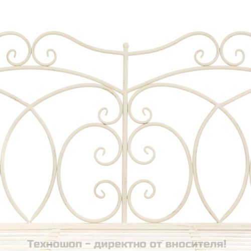 Градинска пейка, 104 см, желязо, антично бяло