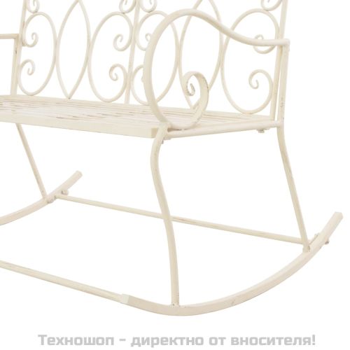 Градинска пейка, 104 см, желязо, антично бяло