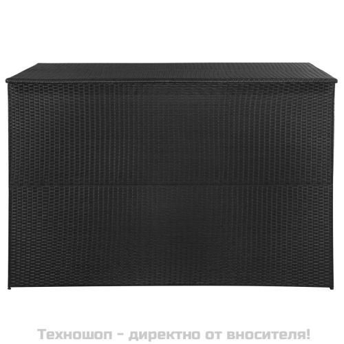 Градински сандък, черен, 150x100x100 cм, полиратан