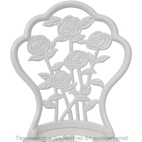 Бистро столове, 2 бр, лят алуминий, бели