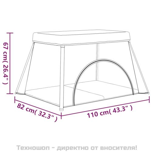 Бебешка кошара с матрак, червена, ленен плат