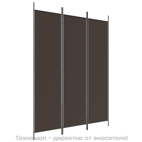 Параван за стая, 3 панела, кафяв, 150x200 см, плат