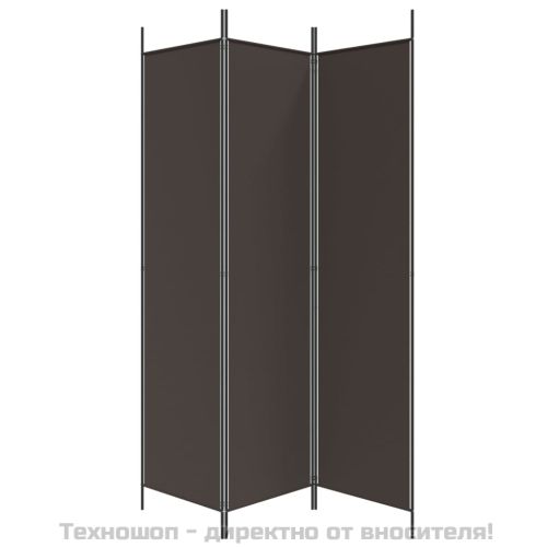 Параван за стая, 3 панела, кафяв, 150x200 см, плат