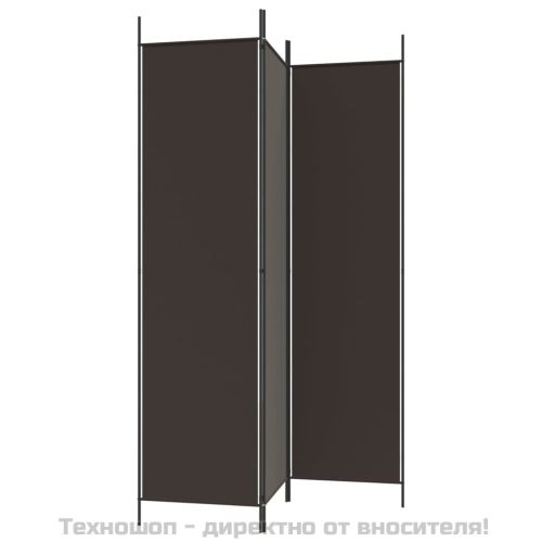 Параван за стая, 3 панела, кафяв, 150x200 см, плат