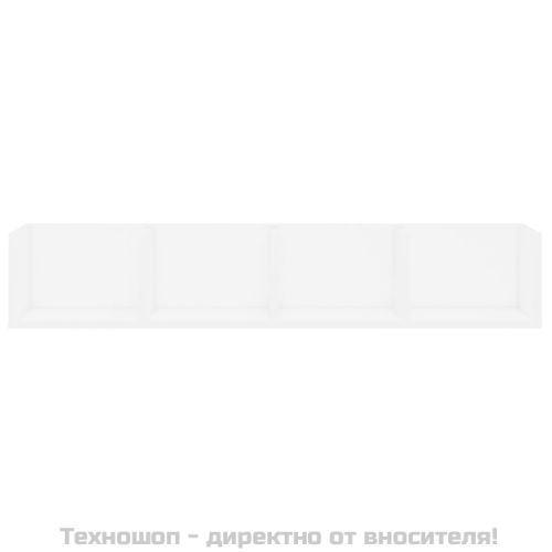 CD стенен рафт, бял, 100x18x18 см, инженерно дърво