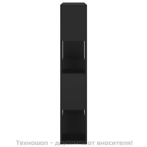 Библиотека/разделител за стая, черна, 100x24x124 см