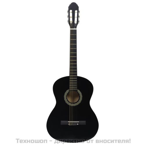 Комплект класическа китара за начинаещи 12 части черен 4/4 39"