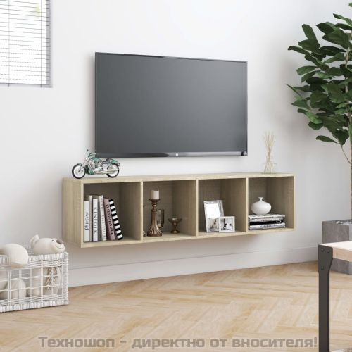 Библиотека/ТВ шкаф, дъб сонома, 143x30x36 см