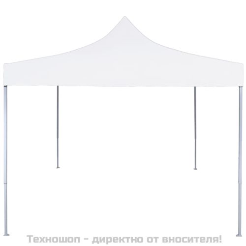 Професионална сгъваема парти шатра, 3x3 м, стомана, бяла