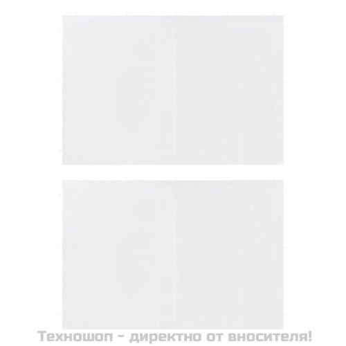 Странични стени за парти шатра, 2 бр, с цип, PE, бели