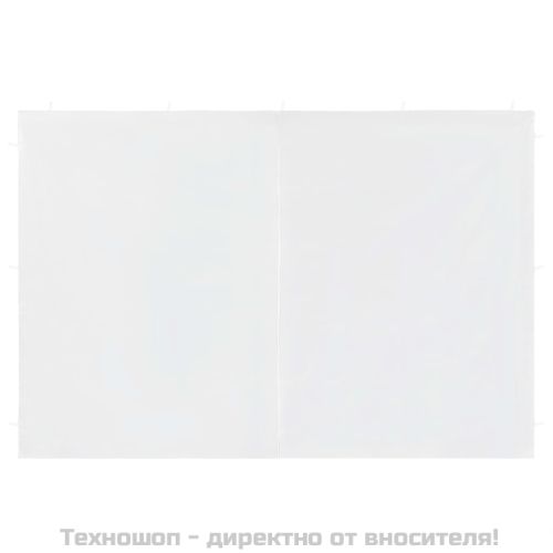 Странични стени за парти шатра, 2 бр, с цип, PE, бели