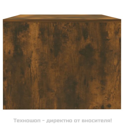 Кафе маса, опушен дъб, 102x55x42 см, инженерно дърво