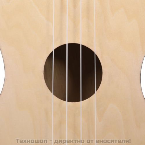 Комплект сопрано укулеле с калъф за деца естествен 23"