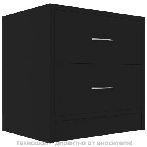 Нощно шкафче, черно, 40x30x40 см, инженерно дърво