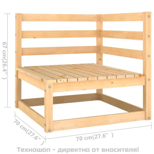 Градински комплект с възглавници, 2 части, борово дърво масив