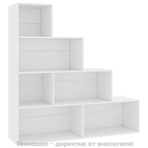 Библиотека/разделител за стая, бяла, 155x24x160 см, ПДЧ