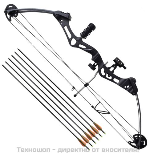 Съставен лък за възрастни с аксесоари и стрели от фибростъкло