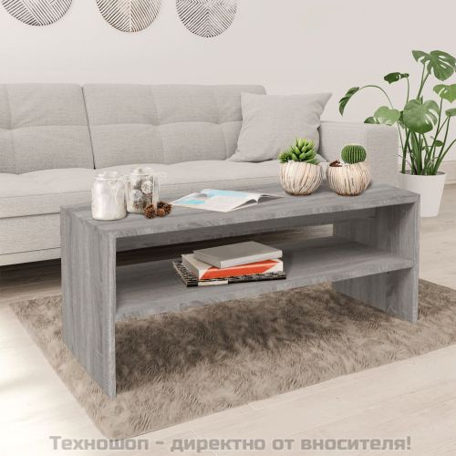 Кафе маса, сива сонома, 100x40x40 см, инженерно дърво