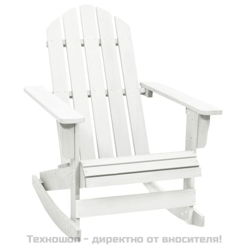 Градински люлеещ стол, дърво, бял