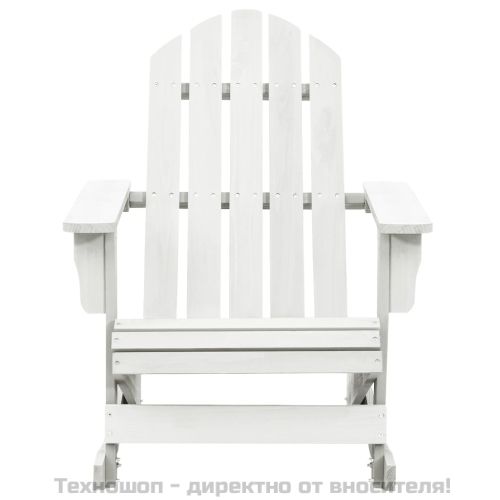 Градински люлеещ стол, дърво, бял